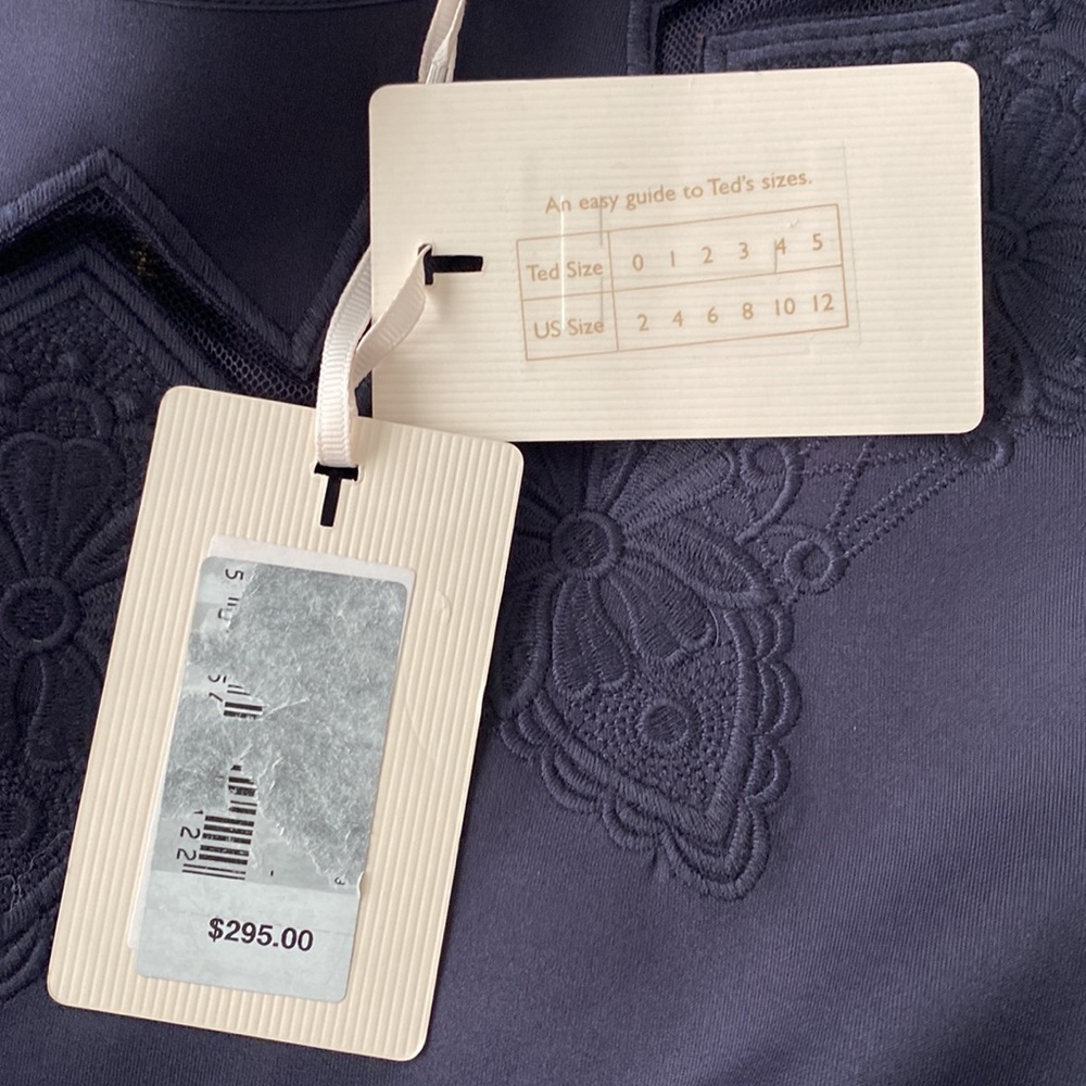 Dark Blue Ted Baker Chesska Dress Ted Baker Size 1 (4) NWT - Picture 9 of 10
